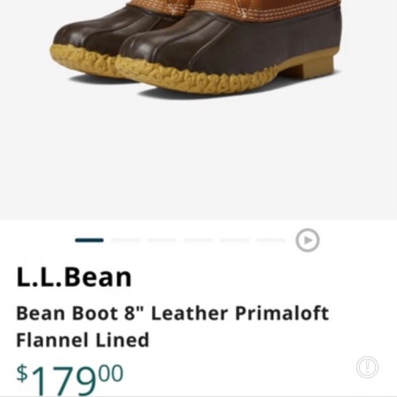 Men’s LL Bean Leather Primaloft Flannel Lined Boot - Picture 5 of 5